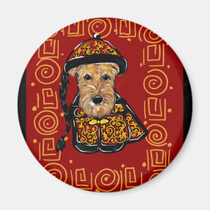 Airedale Terrier Jahr des Hundes Magnet