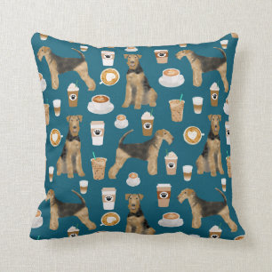 Airedale Terrier Kaffee Druckkissen Kissen
