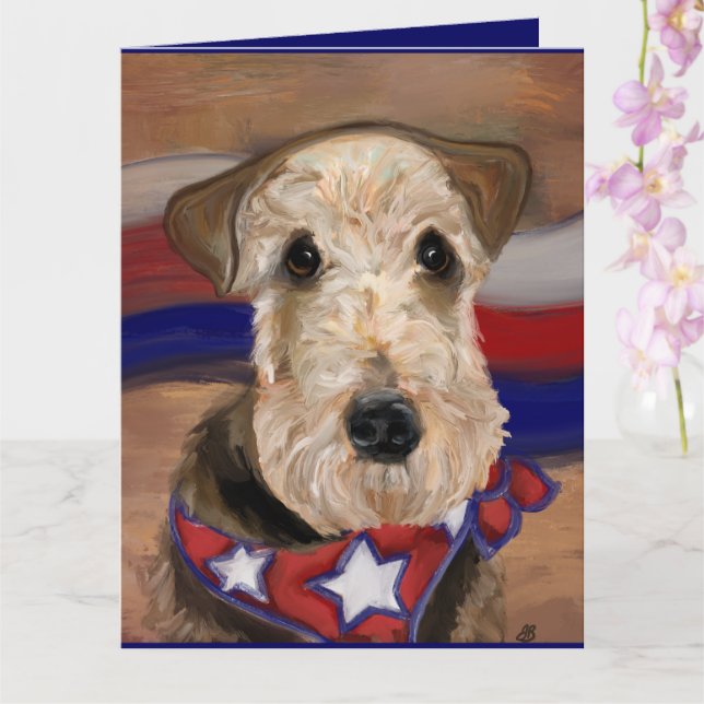 AIREDALE TERRIER KARTE (Orchidee)