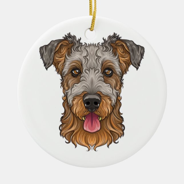 airedale Terrier Keramik Ornament (Vorne)