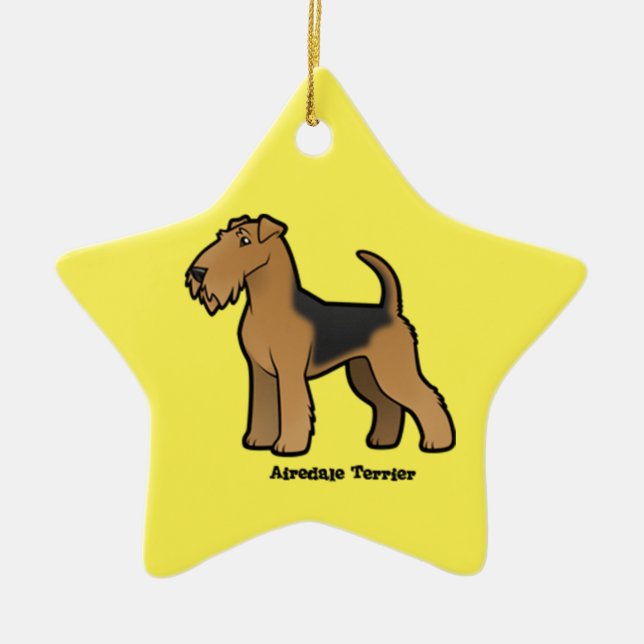 airedale Terrier Keramik Ornament (Vorne)