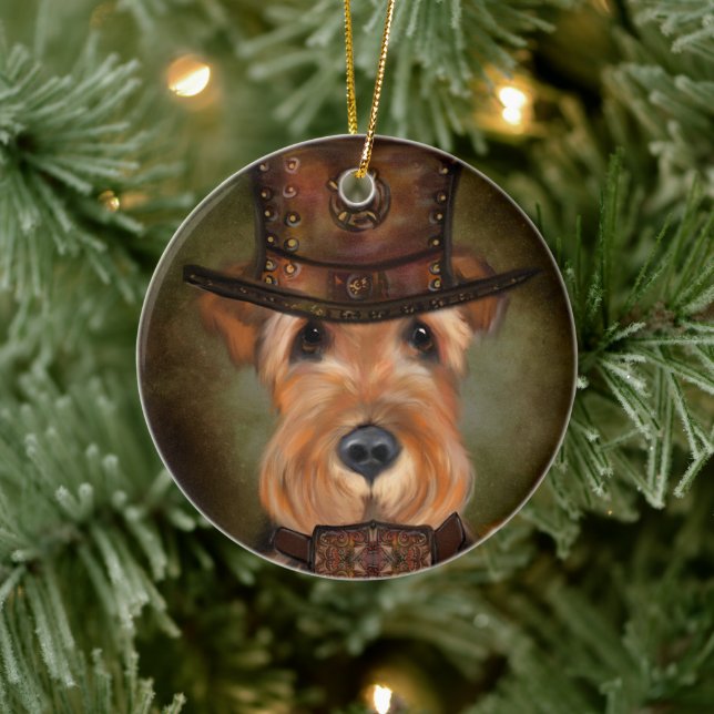 AIREDALE TERRIER KERAMIK ORNAMENT (Baum)