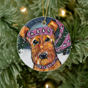 Airedale Terrier Keramik Ornament