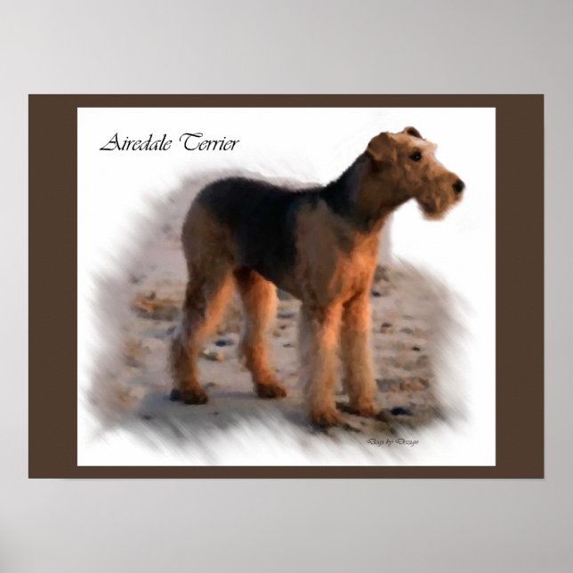 Airedale Terrier Kunst, Dichtung und Musik Poster (Vorne)