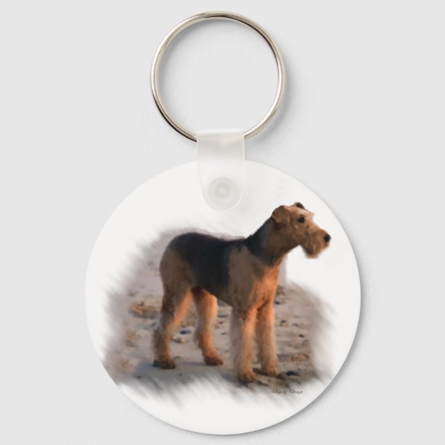 Airedale Terrier Kunst, Dichtung und Musik Schlüsselanhänger (Vorderseite)