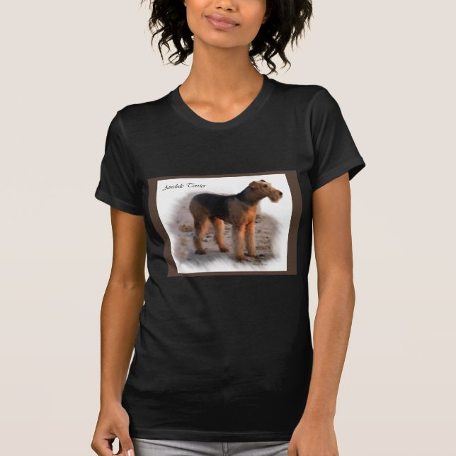 Airedale Terrier Kunst, Dichtung und Musik T-Shirt (Vorderseite)