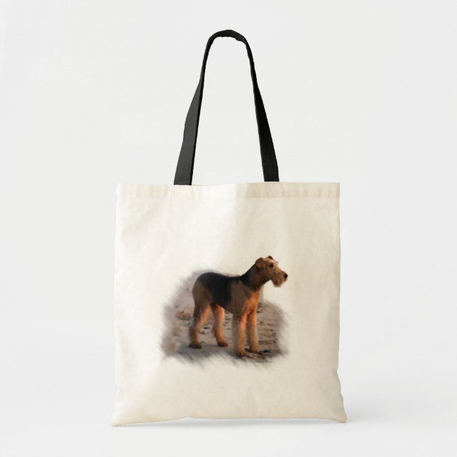 Airedale Terrier Kunst, Dichtung und Musik Tragetasche (Vorne)