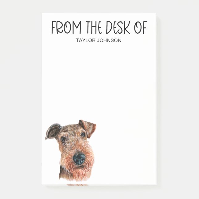 Airedale Terrier Liebhaber Post-it Klebezettel (Vorderseite)