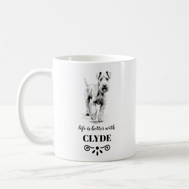 Airedale Terrier Life ist besser Custom Dog Name Kaffeetasse (Links)