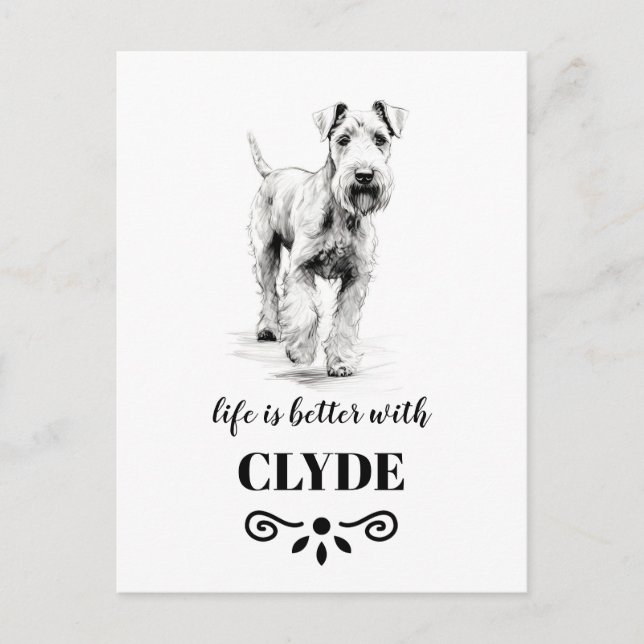 Airedale Terrier Life ist besser Custom Dog Name Postkarte (Vorderseite)
