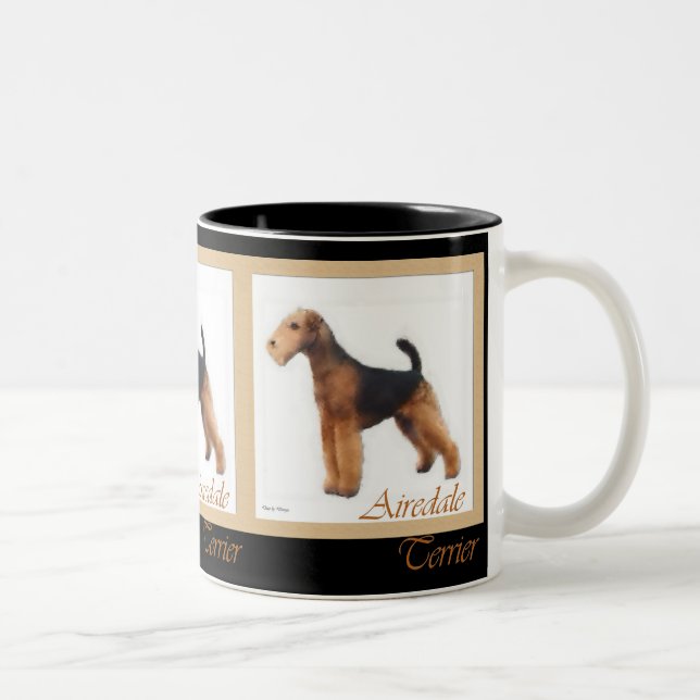 Airedale Terrier Lovers Zweifarbige Tasse (Rechts)