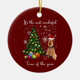 Airedale Terrier macht die schönste Zeit Keramik Ornament