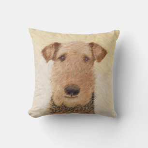 Airedale Terrier Malerei - Niedliche Originalkunst Kissen