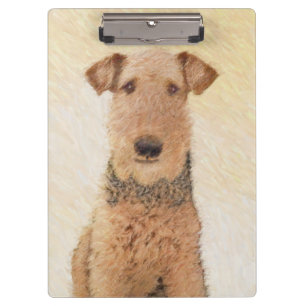 Airedale Terrier Malerei - Niedliche Originalkunst Klemmbrett