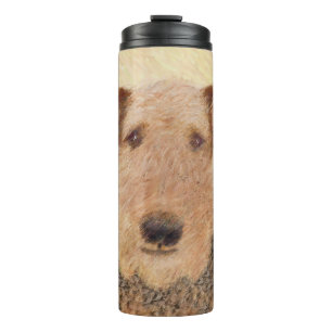 Airedale Terrier Malerei - Niedliche Originalkunst Thermosbecher