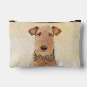 Airedale Terrier Malerei Süße Original-Hunde-Kunst Zubehörtasche