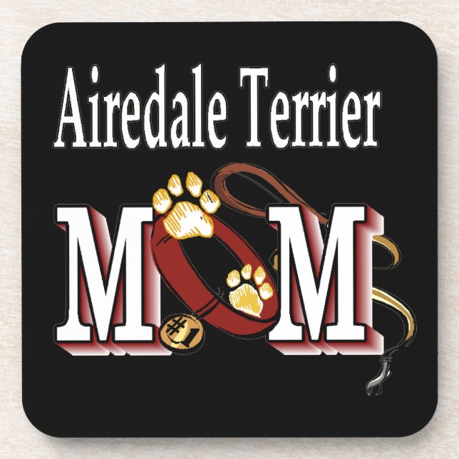 Airedale Terrier MAMA Getränkeuntersetzer (Vorderseite)