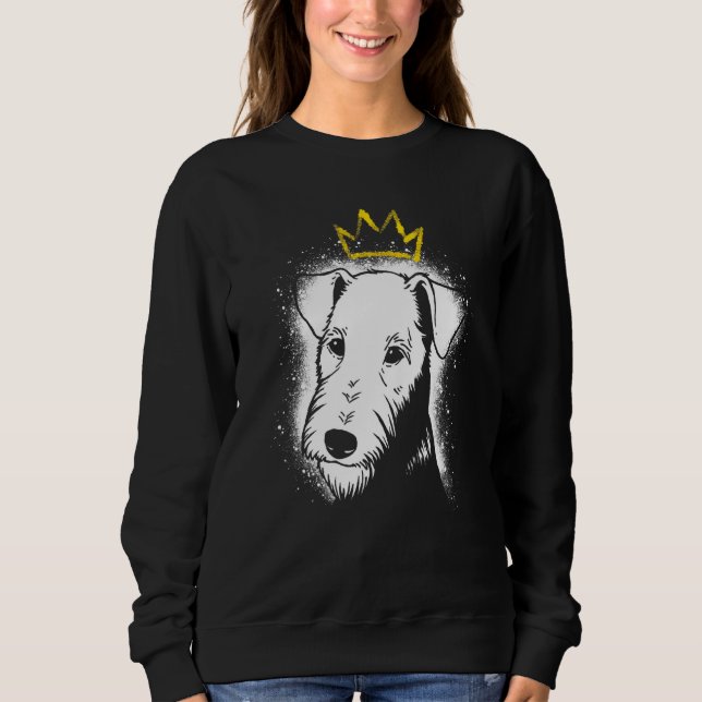 Airedale Terrier mit Krone Sweatshirt (Vorderseite)