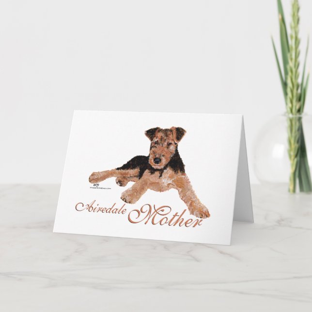 Airedale Terrier Muttertag Karte (Vorderseite)