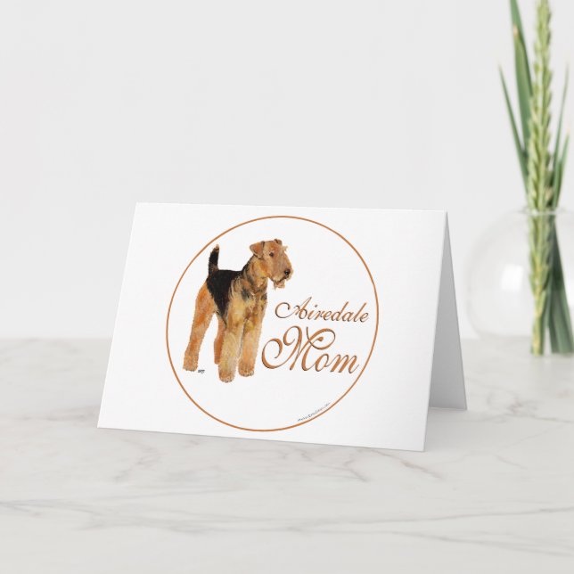 Airedale Terrier Muttertag Karte (Vorderseite)