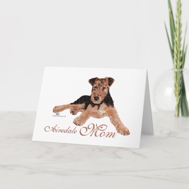Airedale Terrier Muttertag Karte (Vorderseite)