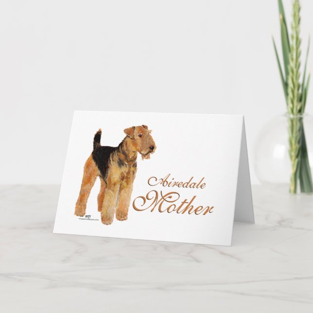 Airedale Terrier Muttertag Karte (Vorderseite)