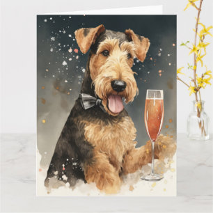 Airedale Terrier Neujahrskarte Karte