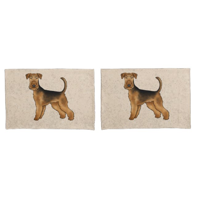 Airedale Terrier Niedlich Cartoon Dog Bingley Terr Kissenbezug (Vorderseite-Set)