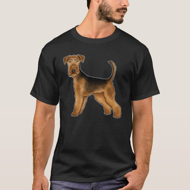 Airedale Terrier Niedlich Cartoon Dog Bingley Terr T-Shirt (Vorderseite)