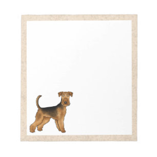 Airedale Terrier Niedlich Cartoon Dog Illustration Notizblock