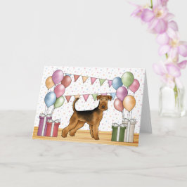 Airedale Terrier Niedlich Dog Pastel Happy Birthda Karte