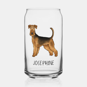 Airedale Terrier Niedlicher Cartoon Hund mit Indiv Dosenglas