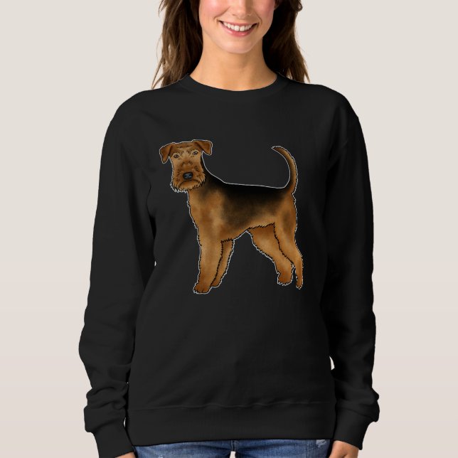Airedale Terrier Niedlicher Hund Adorable Cartoon  Sweatshirt (Vorderseite)