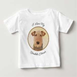 Airedale Terrier Painting - Niedliche Kunst Baby T-shirt