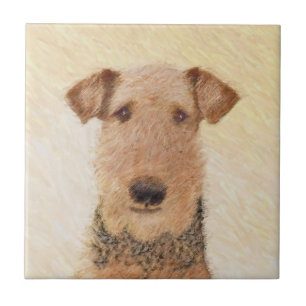 Airedale Terrier Painting - Niedliche Kunst Fliese