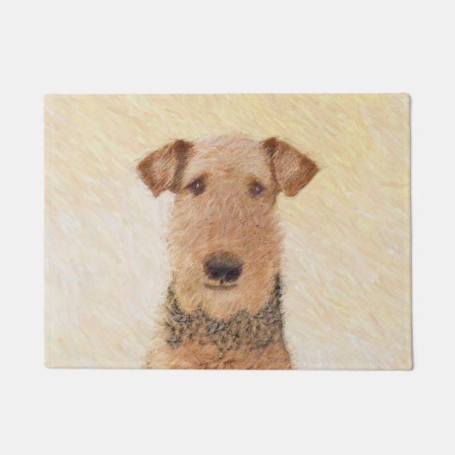 Airedale Terrier Painting - Niedliche Kunst Fußmatte (Vorderseite)