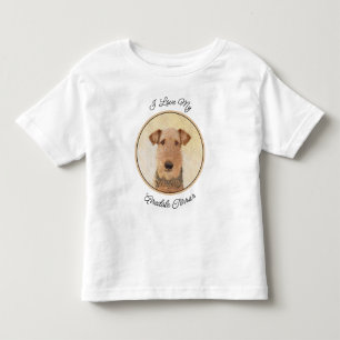 Airedale Terrier Painting - Niedliche Kunst Kleinkind T-shirt