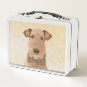 Airedale Terrier Painting - Niedliche Kunst Metall Brotdose