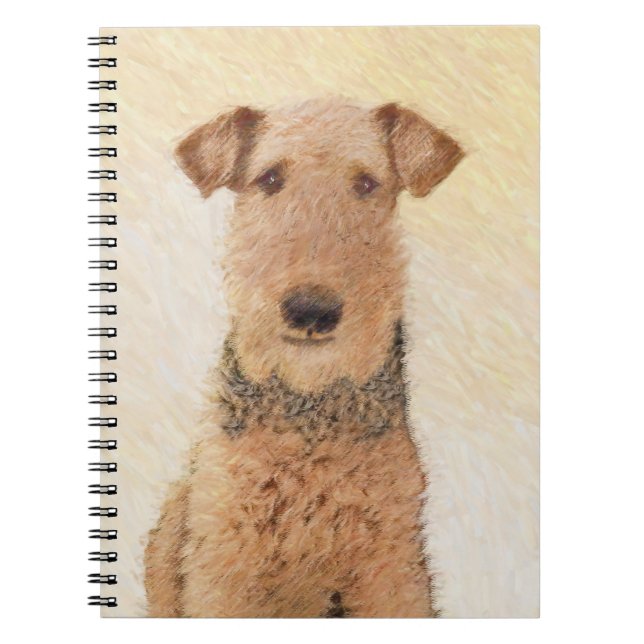 Airedale Terrier Painting - Niedliche Kunst Notizblock (Vorderseite)