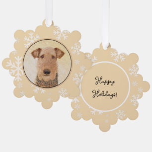 Airedale Terrier Painting - Niedliche Kunst Ornament Karte