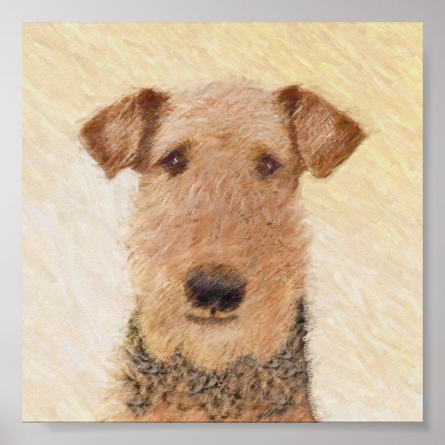 Airedale Terrier Painting - Niedliche Kunst Poster (Vorne)