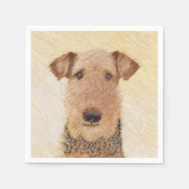 Airedale Terrier Painting - Niedliche Kunst Serviette (Vorderseite)