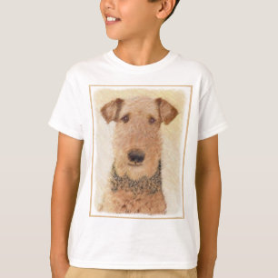 Airedale Terrier Painting - Niedliche Kunst T-Shirt