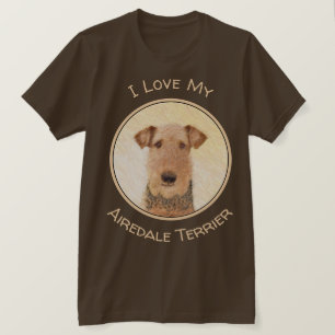 Airedale Terrier Painting - Niedliche Kunst T-Shirt
