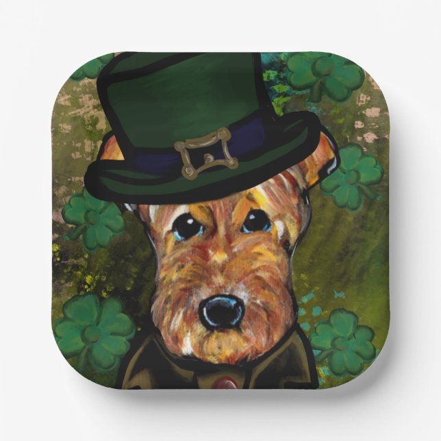 AIREDALE TERRIER PAPPTELLER (Vorderseite)