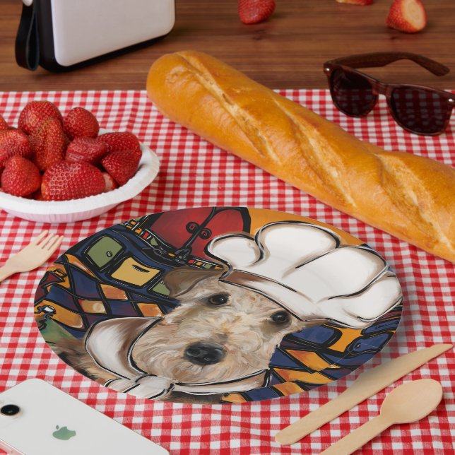 Airedale Terrier Pappteller (Picknick)