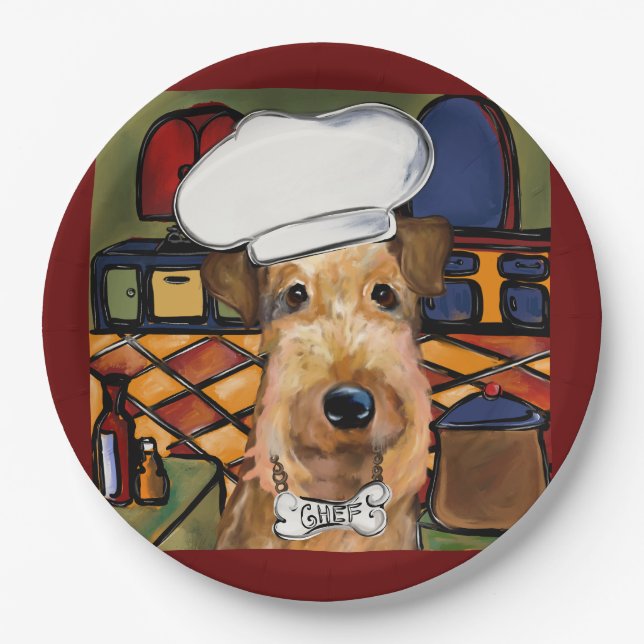 Airedale Terrier Pappteller (Vorderseite)