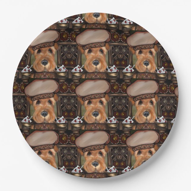 Airedale Terrier Pappteller (Vorderseite)
