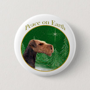 Airedale Terrier Peace Button
