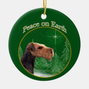 Airedale Terrier Peace Keramik Ornament